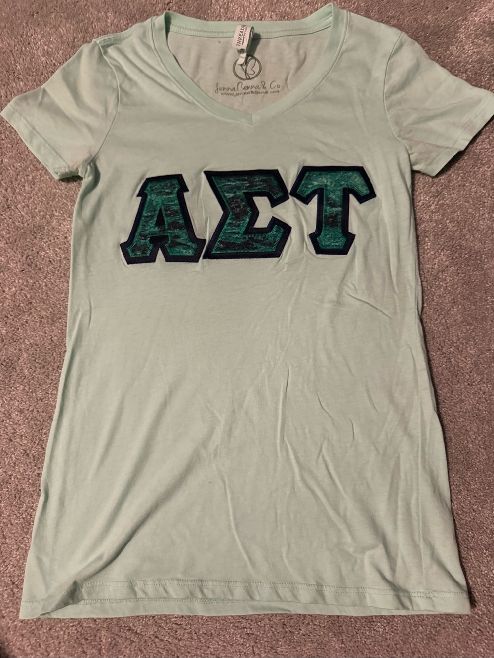 Mint Green Greek Letter Tee - AST (Alpha Sigma Tau)